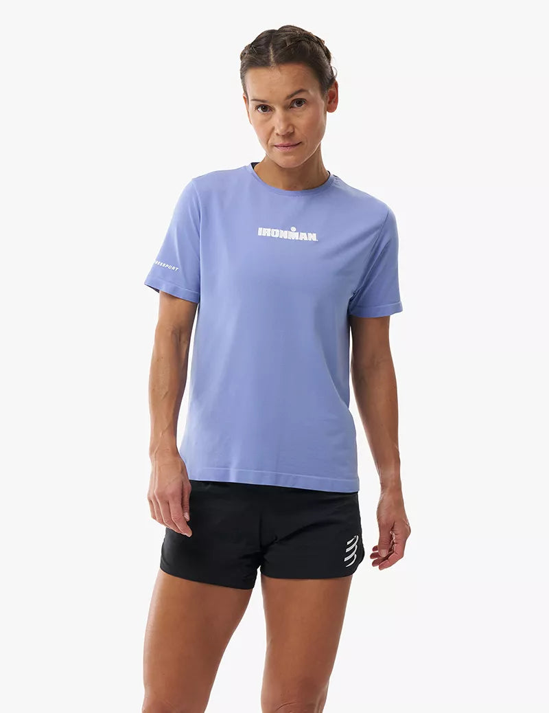 Áo Thun Tập Luyện Compressport Training SS Tshirt IRONMAN 2026 - Tím Jacaranda