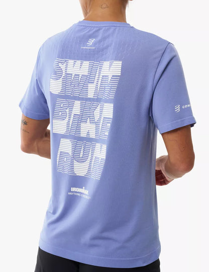 Áo Thun Tập Luyện Compressport Training SS Tshirt IRONMAN 2026 - Tím Jacaranda
