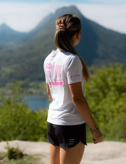 Áo Thun Nữ Compressport Training SS Tshirt (Phiên bản UTMB) - Trắng