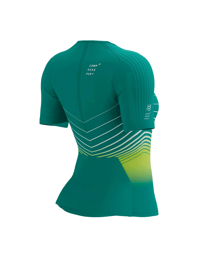 Áo Ba môn Nữ Compressport Tri Postural Aero SS Top - Xanh (Columbia/Evening Primrose)