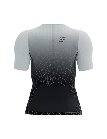 Áo Ba môn Nữ Compressport Tri Postural Aero SS Top W - Đen (Black/ White Print)