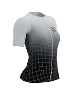 Áo Ba môn Nữ Compressport Tri Postural Aero SS Top W - Đen (Black/ White Print)