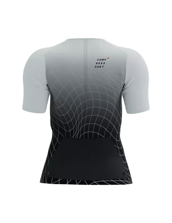 Áo Ba môn Nữ Compressport Tri Postural Aero SS Top W - Đen (Black/ White Print)