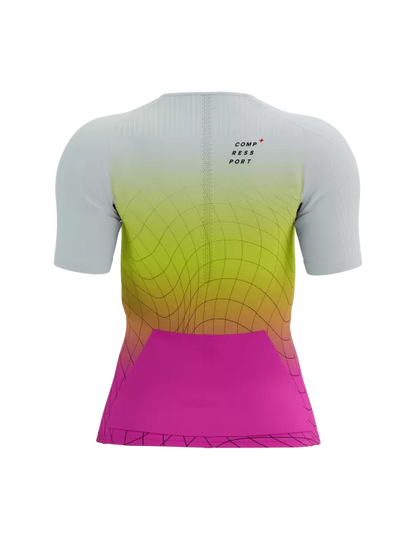 Áo Ba môn Nữ Compressport Tri Postural Aero SS Top W - Safe Yellow/Neo Pink