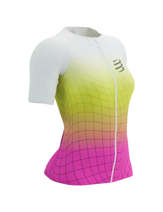 Compressport Tri Postural Aero SS Top W - Safe Yellow/Neo Pink