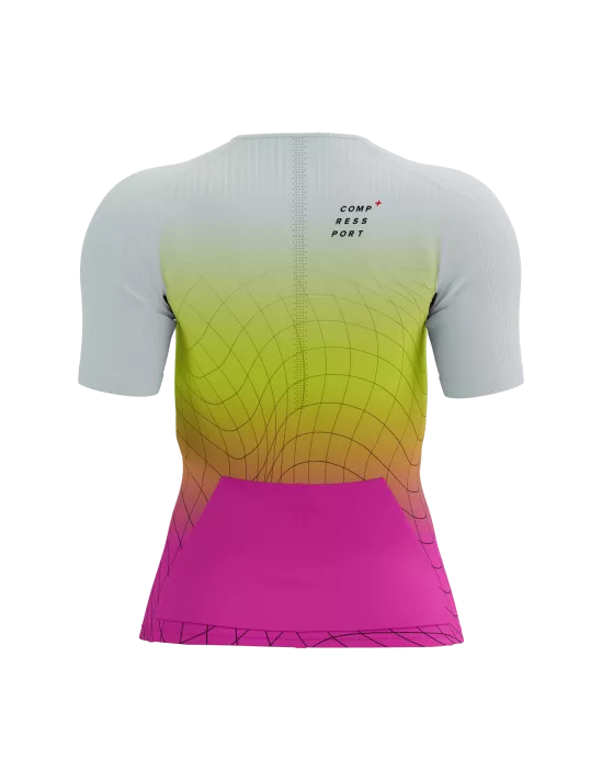 Áo Ba môn Nữ Compressport Tri Postural Aero SS Top W - Safe Yellow/Neo Pink