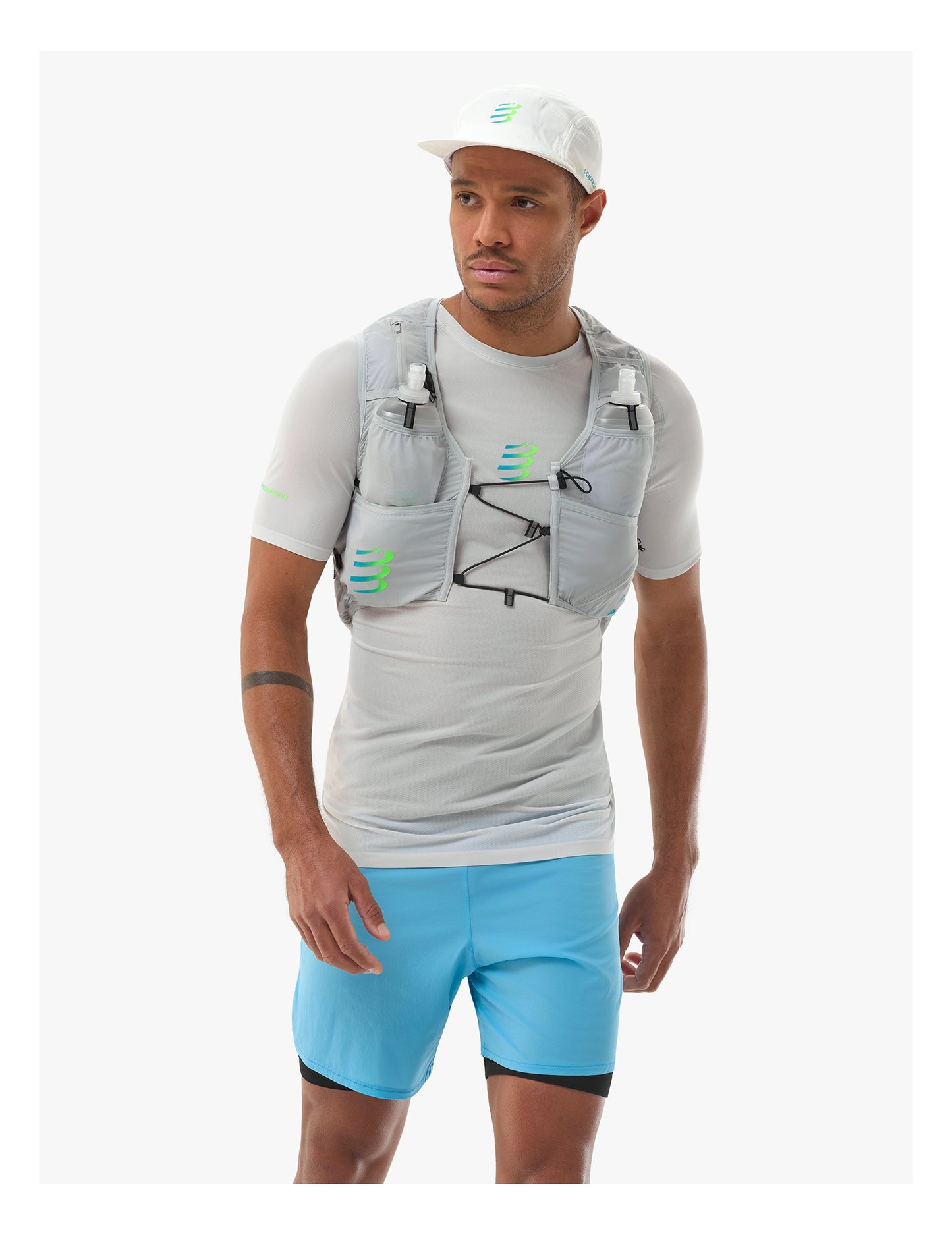 Vest chạy Trail Compressport UltRun Evo 10 - Xám (Gray Violet/Blue Green)