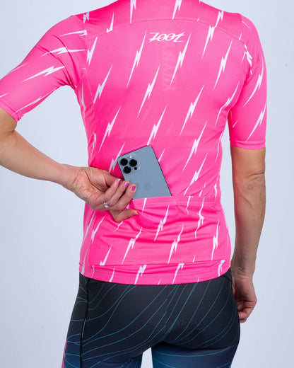 Áo Đạp Xe Nữ Zoot Women's Cycle Aero Jersey - Elements Bolts