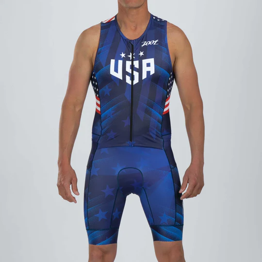 Đồ ba môn Nam Zoot Ltd Tri Slvs Fz Racesuit - RWB