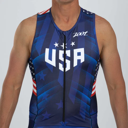 Đồ ba môn Nam Zoot Ltd Tri Slvs Fz Racesuit - RWB