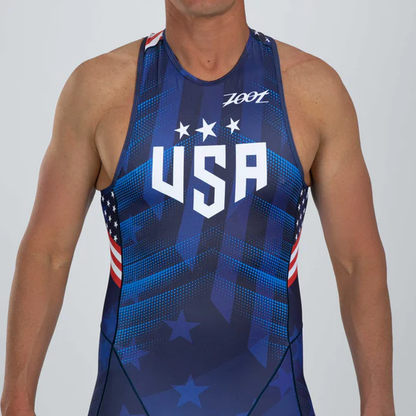 Đồ ba môn Nam Zoot Men's Sprint Backzip Racesuit - RWB