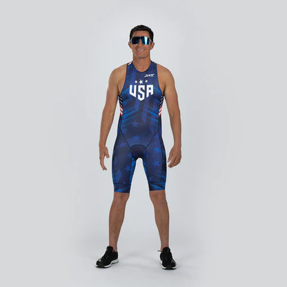 Đồ ba môn Nam Zoot Men's Sprint Backzip Racesuit - RWB
