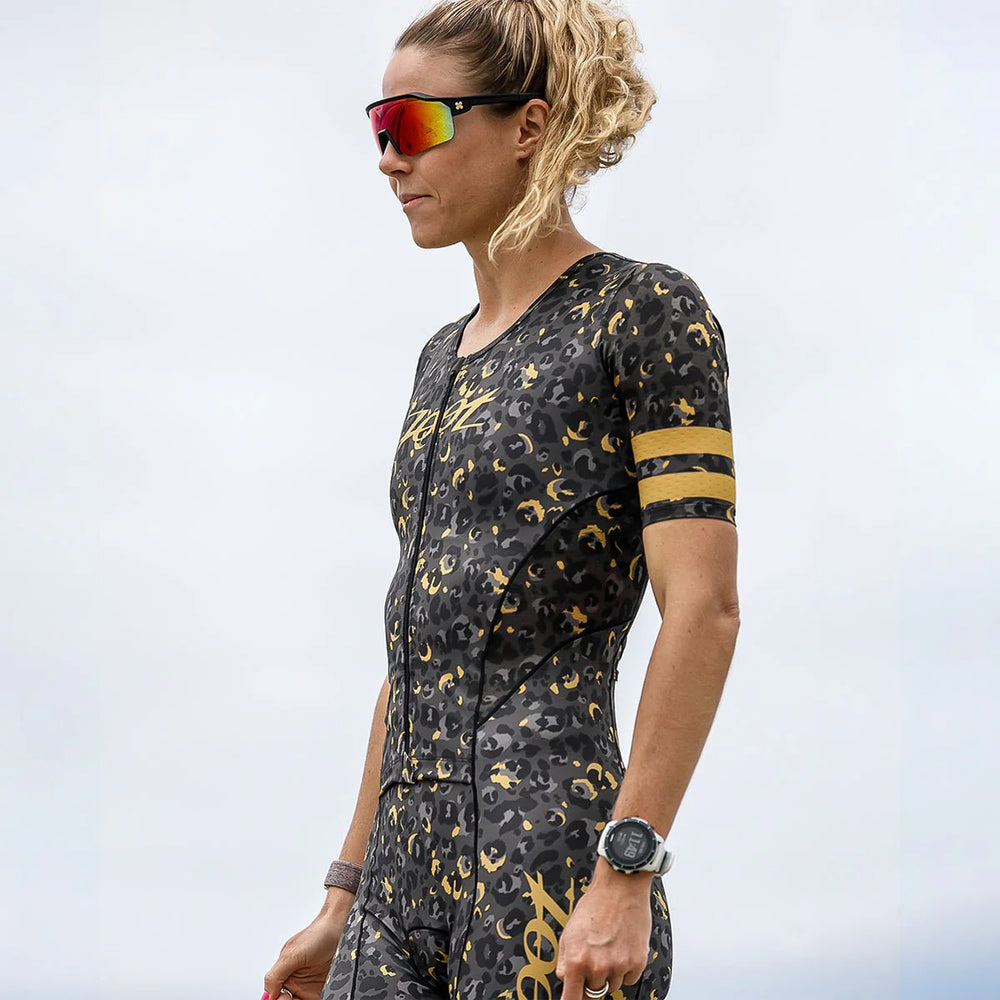 ZOOT Women's Ltd Tri Aero Fz Racesuit - Cheetah