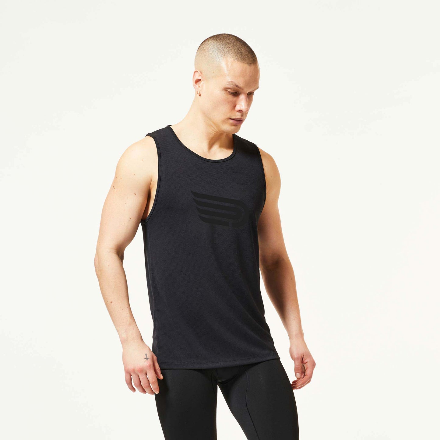 Áo chạy bộ Nam Pressio Hāpai Singlet - Đen (Black)