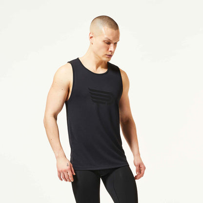Áo chạy bộ Nam Pressio Hāpai Singlet - Đen (Black)