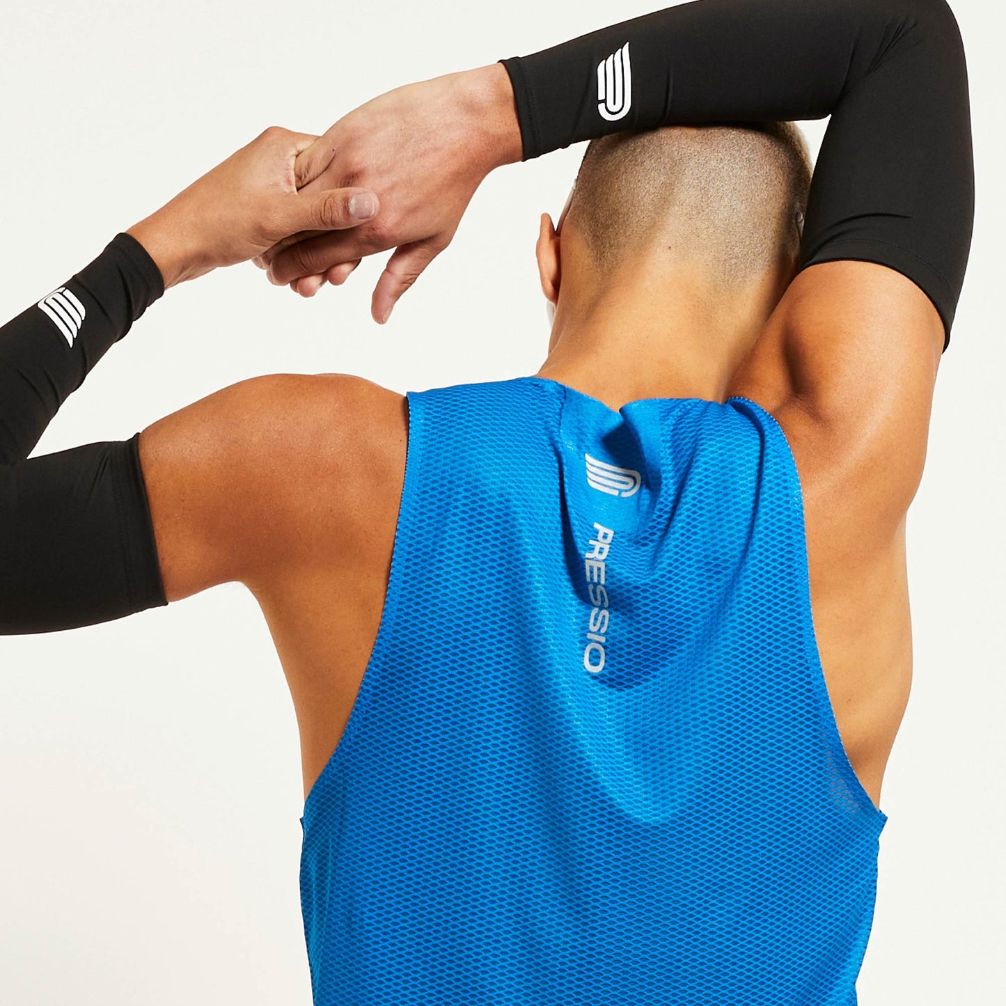 Áo chạy bộ Nam Pressio Ārahi Singlet - Xanh (TCL/ Silver)