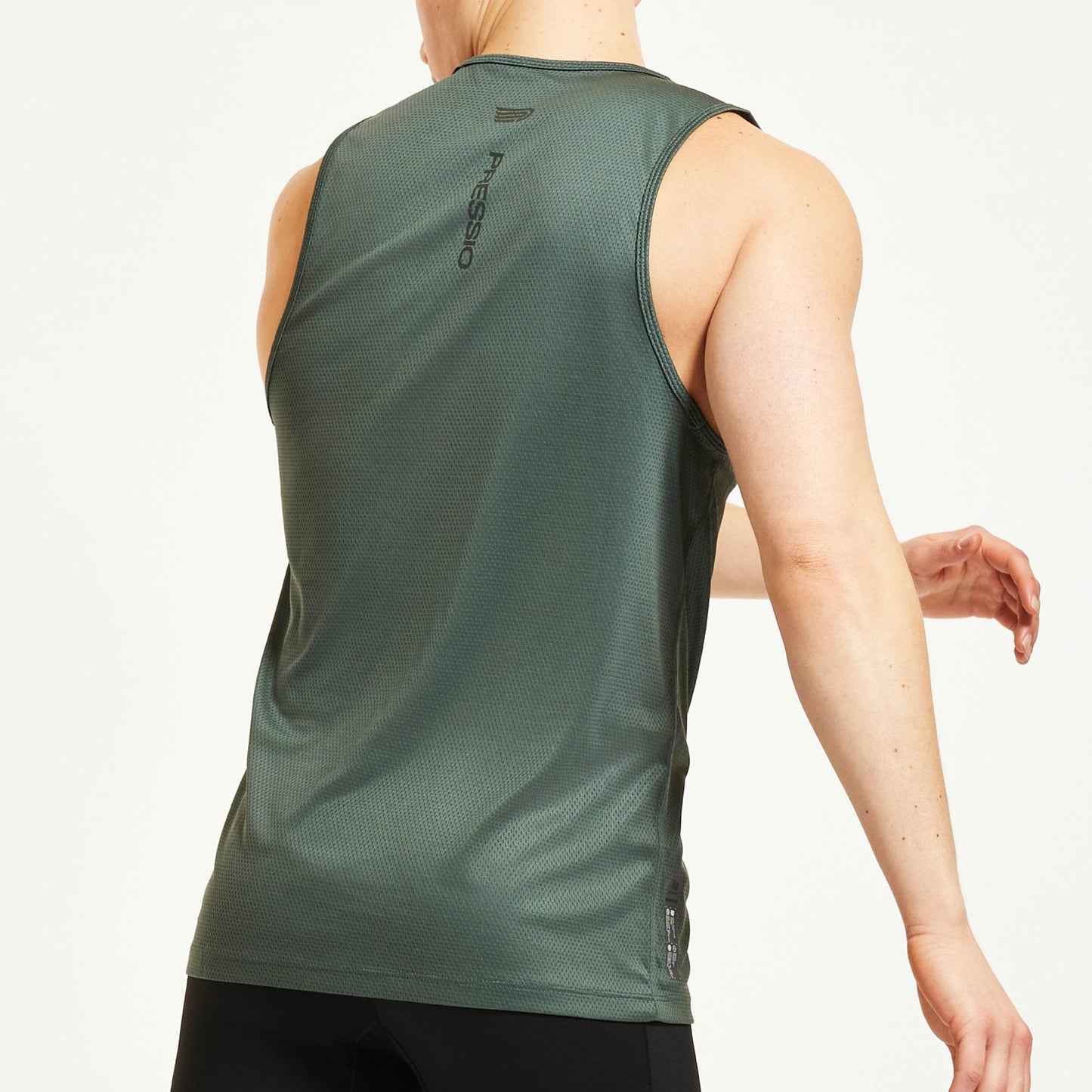 Áo chạy bộ Nam Pressio Hāpai Singlet - Xanh (Khaki)