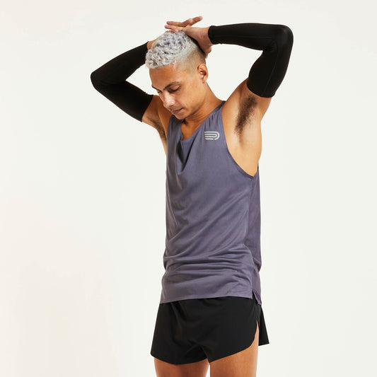 Áo chạy bộ Nam Pressio Ārahi Singlet - Tím (Dark Grey)