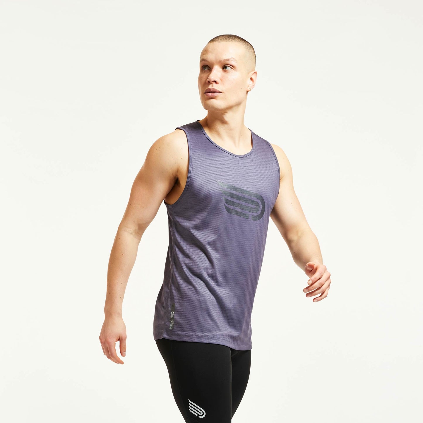 Áo chạy bộ Nam Pressio Hāpai Singlet - Tím (Dark Grey)