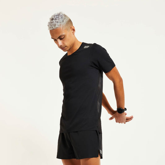 Áo chạy bộ Nam Pressio Ārahi Tee - Đen (Black)