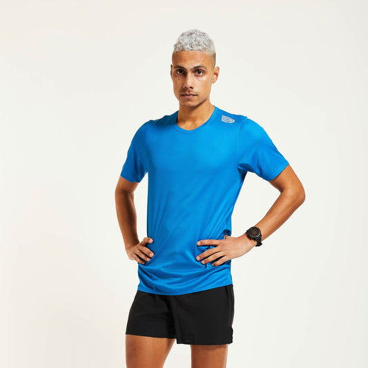 Áo chạy bộ Nam Pressio Ārahi S/S Tee - Xanh (TCL/Silver)