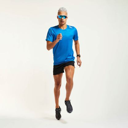 Áo chạy bộ Nam Pressio Ārahi S/S Tee - Xanh (TCL/Silver)