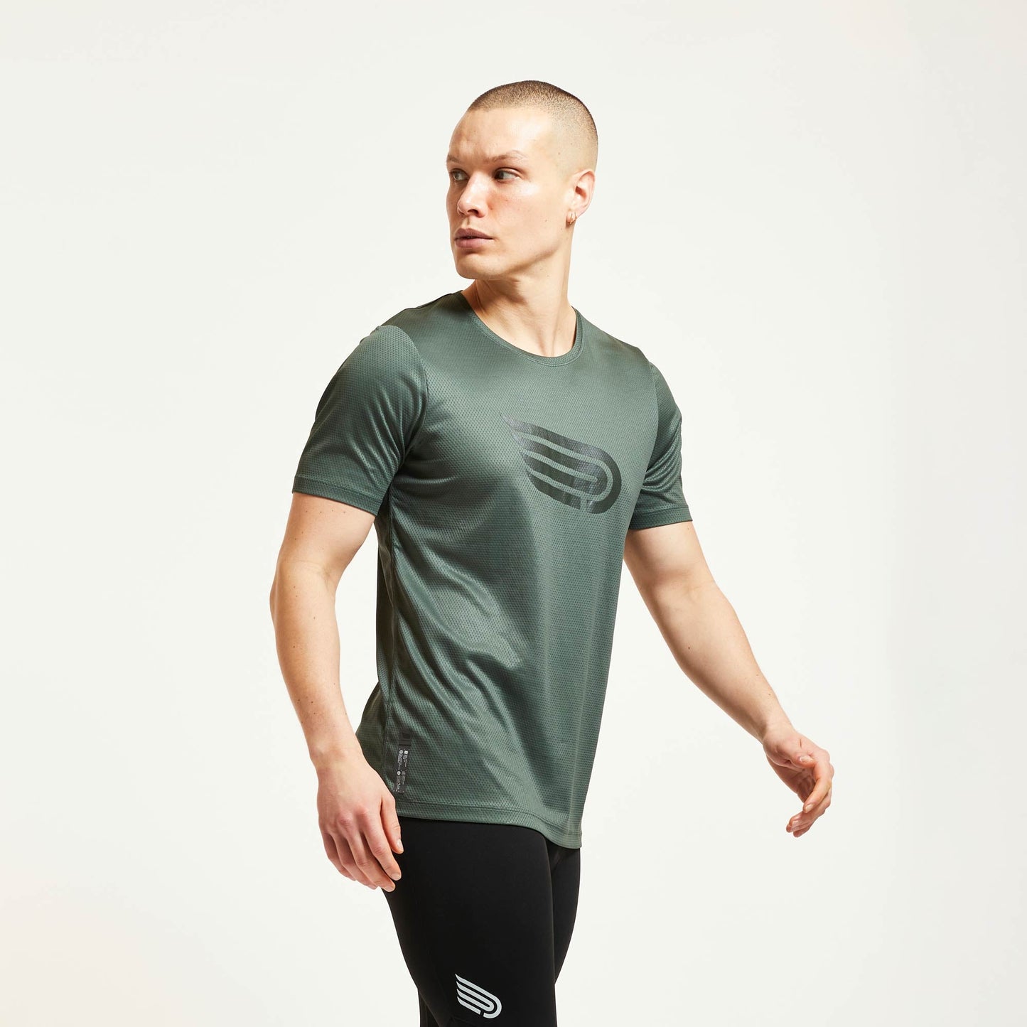 Áo chạy bộ Nam Pressio Hāpai S/S Tee - Xanh Đen (Khaki)