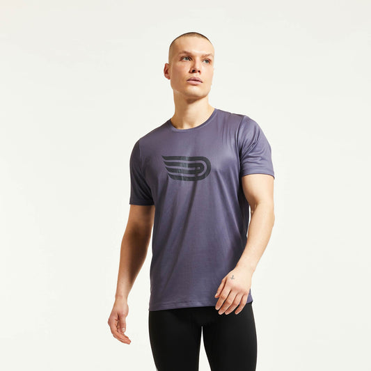 Áo chạy bộ Nam Pressio Hāpai S/S Tee - Tím (Dark Grey)