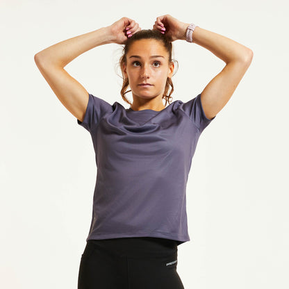 Áo chạy bộ Nữ Pressio Hāpai S/S Top - Tím (Dark Grey)