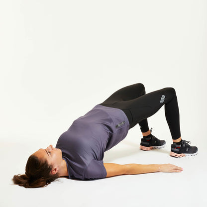 Áo chạy bộ Nữ Pressio Hāpai S/S Top - Tím (Dark Grey)