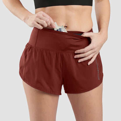 Quần Chạy Bộ Nữ Ultimate Direction Women's Velum Short 2.5"- Rust