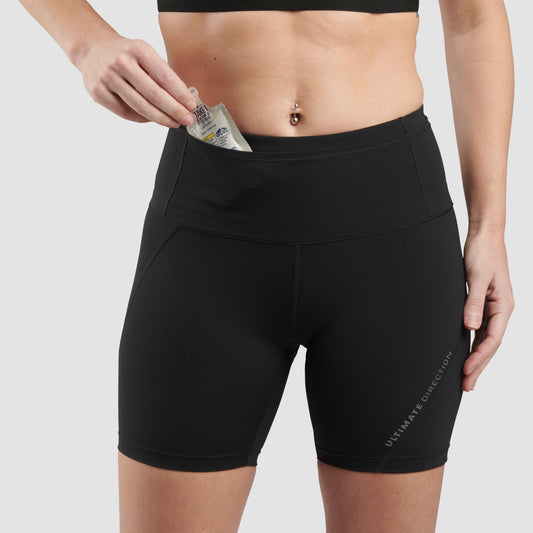 Ultimate Direction Women's Race Velum Short 6"- Onyx