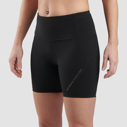 Quần Bó Cơ Nữ Ultimate Direction Women's Race Velum Short 6"- Onyx