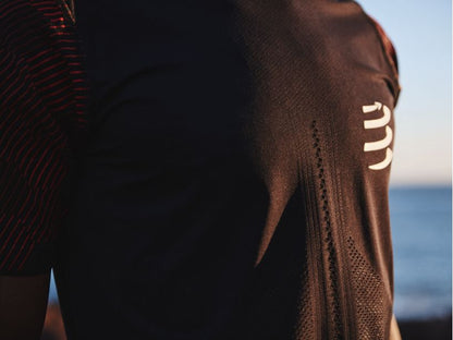 Áo chạy bộ Nam Compressport Racing SS Tshirt - Đen/Đỏ (Black/Red)