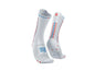 Tất đạp xe Compressport Unisex's Pro Racing Socks v4.0 Bike - Trắng/Cam (White/Orangeade)