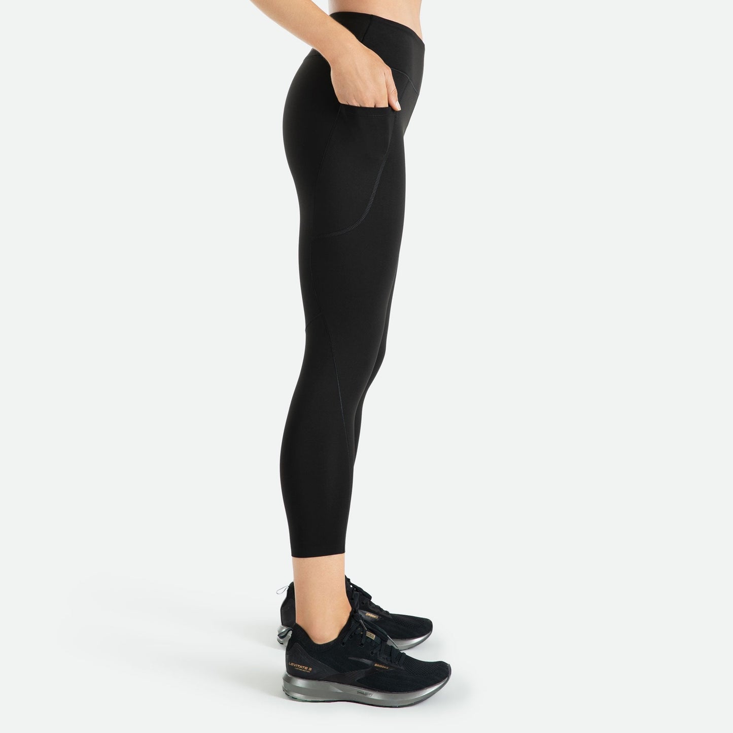 Quần dài bó cơ Nữ Pressio 7/8s Compression Tight | Mid Rise - Đen (Black)