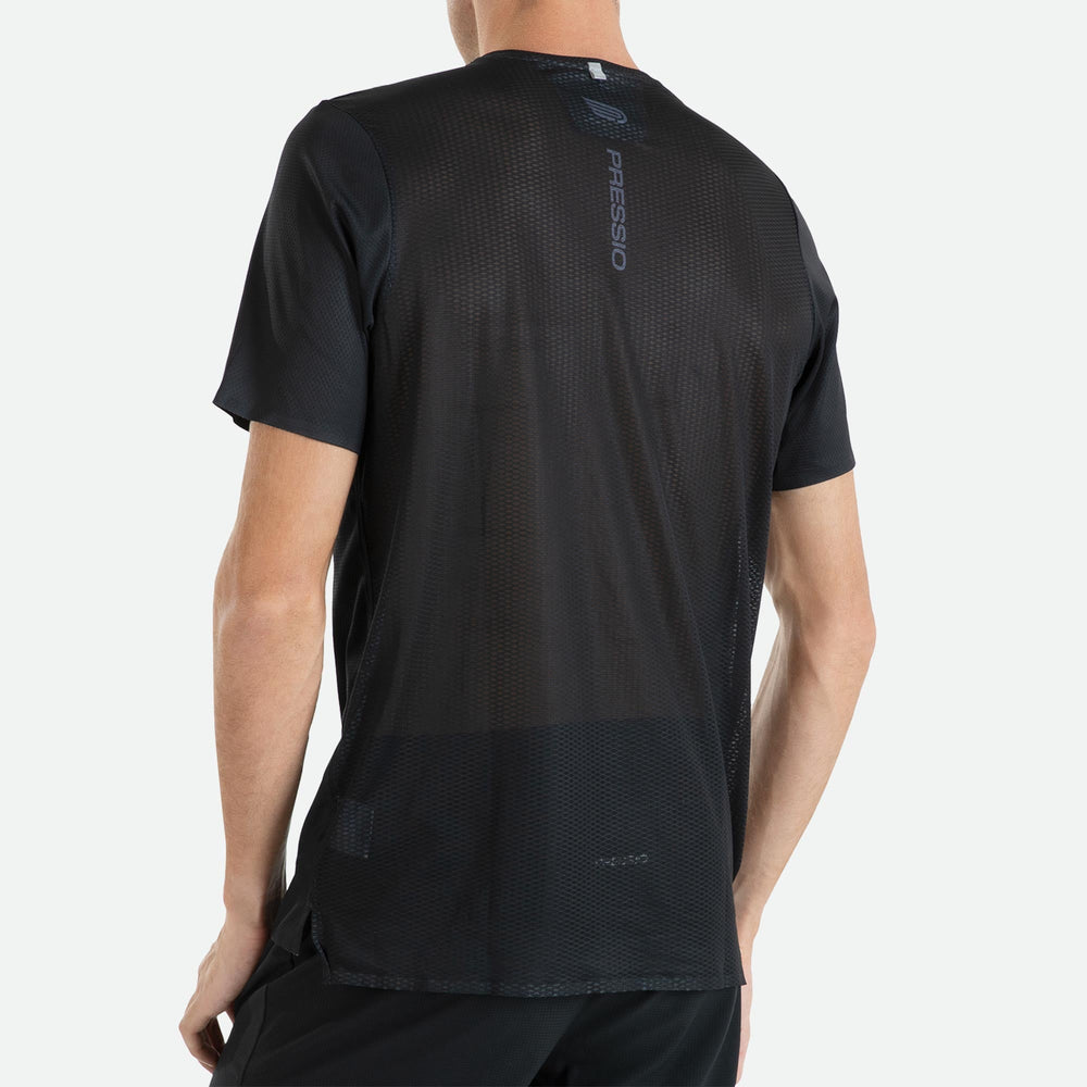 Áo chạy bộ Nam Pressio Arahi S/S Tee - Đen (Black)