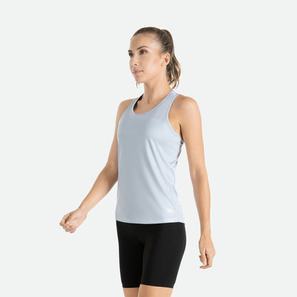 Áo Chạy Bộ Nữ Pressio Hapai Singlet - Xám (Grey/White)