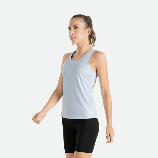 Áo Chạy Bộ Nữ Pressio Hapai Singlet - Xám (Grey/White)