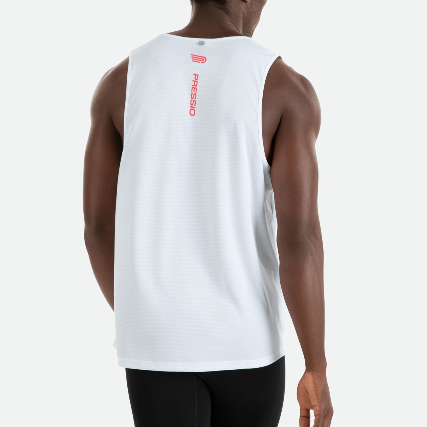 Áo chạy bộ Nam Pressio Hapai Singlet - Trắng/Đỏ (White/Red)