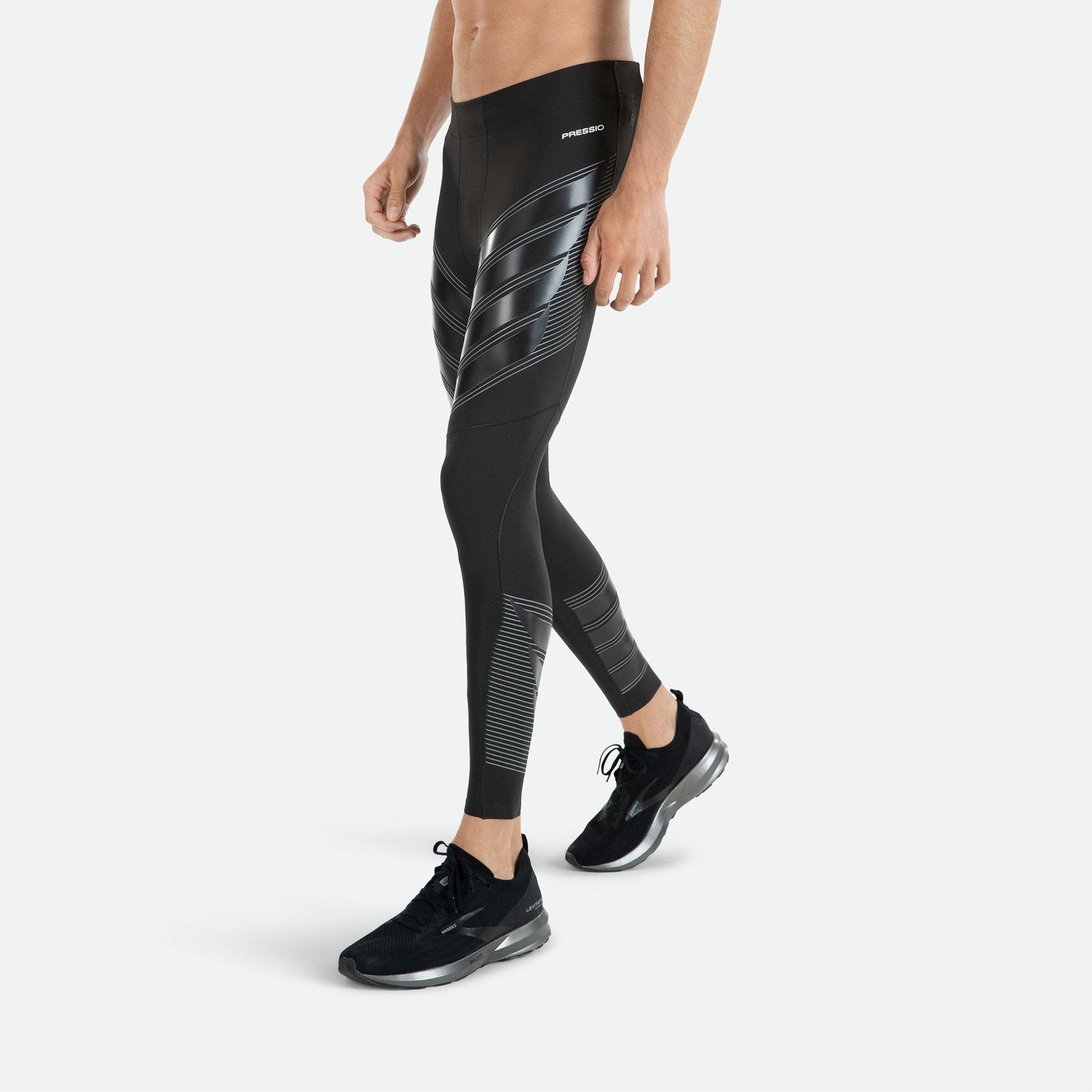 Quần bó cơ Nam Pressio Power Run Tight - Đen (Black)