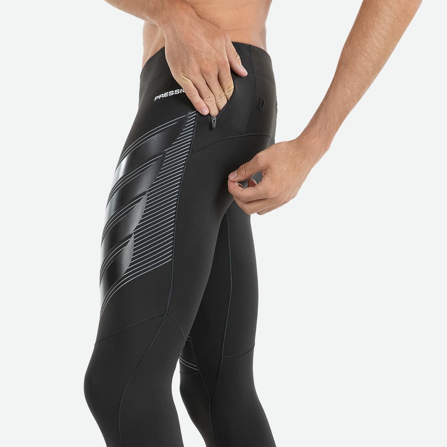 Quần bó cơ Nam Pressio Power Run Tight - Đen (Black)