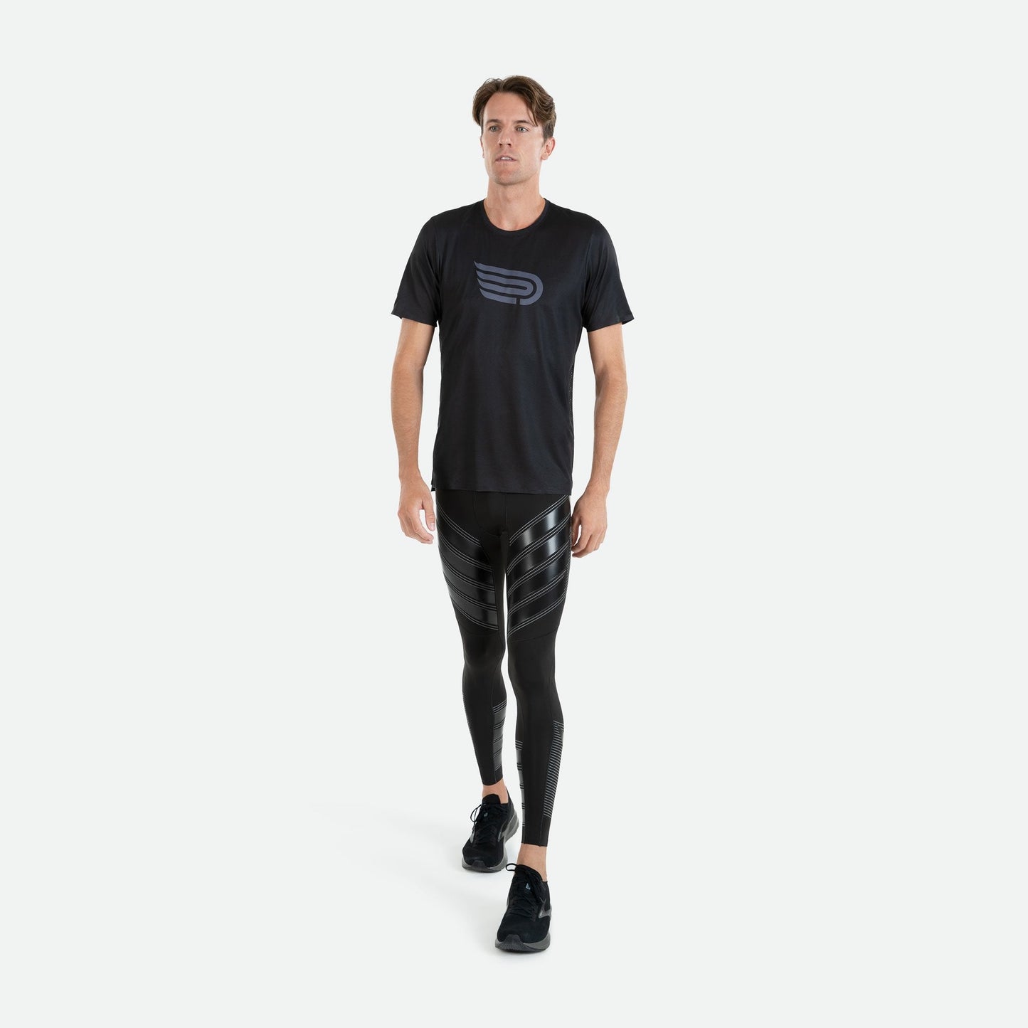 Quần bó cơ Nam Pressio Power Run Tight - Đen (Black)
