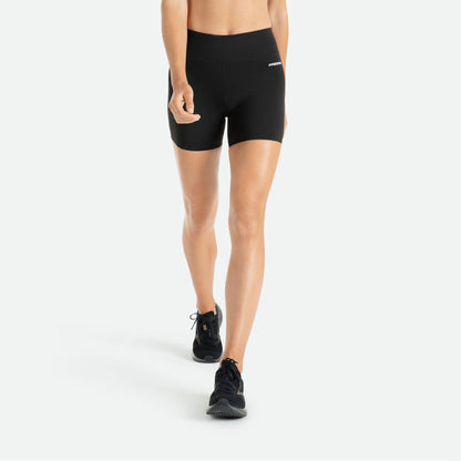 Quần Chạy Bộ Nữ Pressio 3'' Compression Short | Mid Rise - Đen (Black)