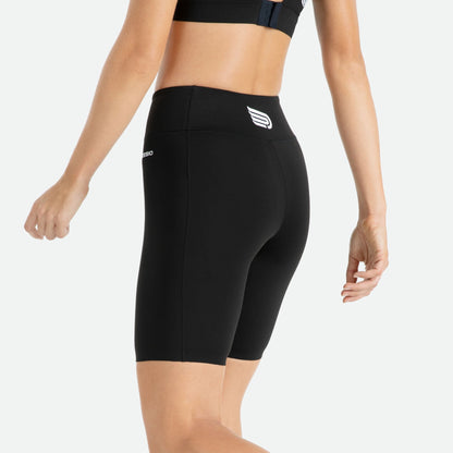 Quần Chạy Bộ Nữ Pressio 5'' Compression Short | Mid Rise - Đen (Black)
