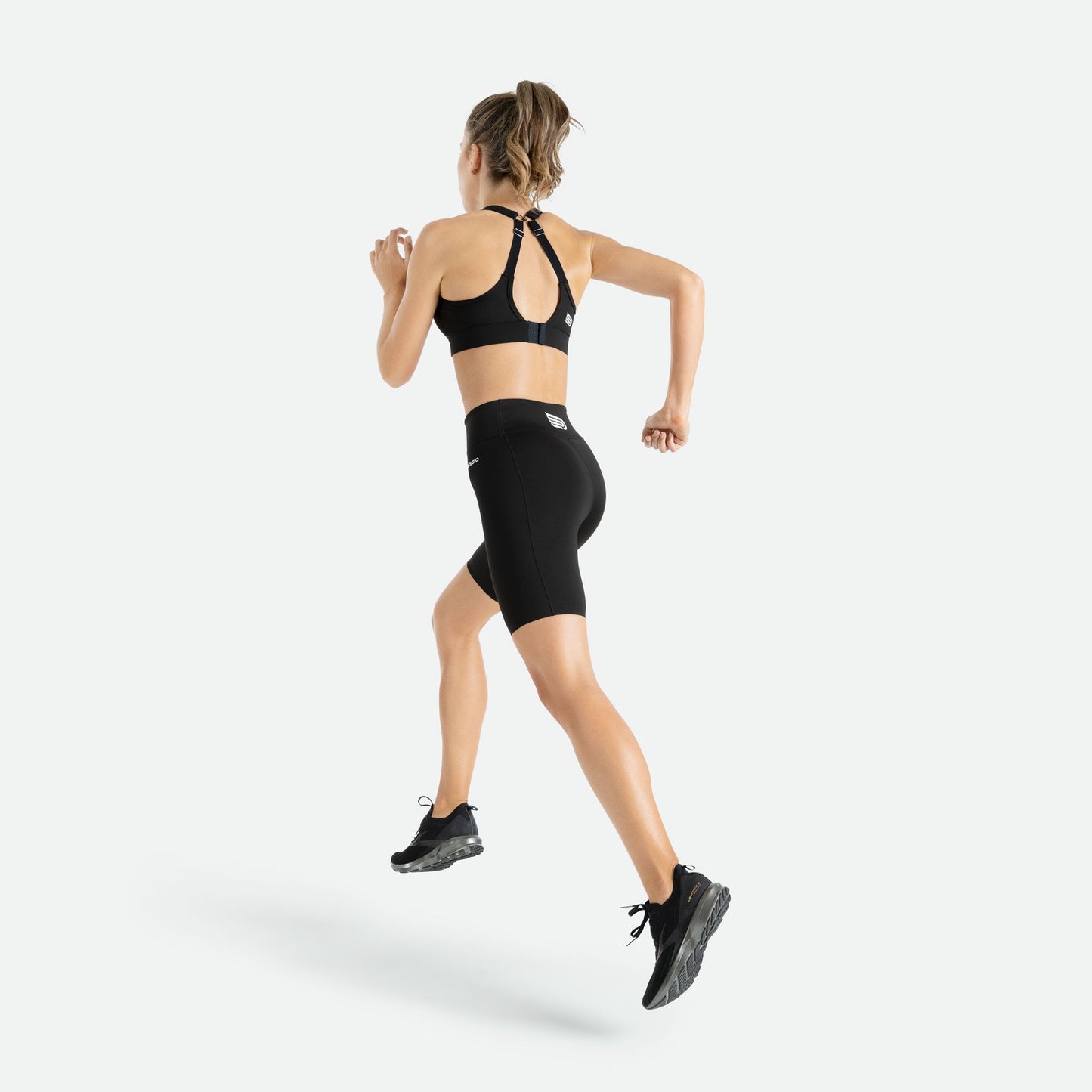 Quần Chạy Bộ Nữ Pressio 5'' Compression Short | Mid Rise - Đen (Black)