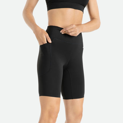 Quần Chạy Bộ Nữ Pressio 5'' Compression Short | Mid Rise - Đen (Black)
