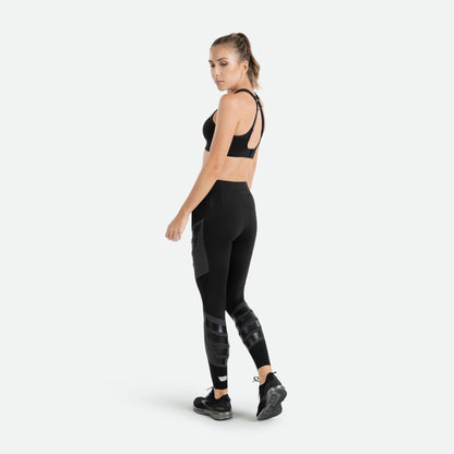 Quần dài bó cơ Nữ Pressio Power Run Compression Tight | Low Rise - Đen (Black)