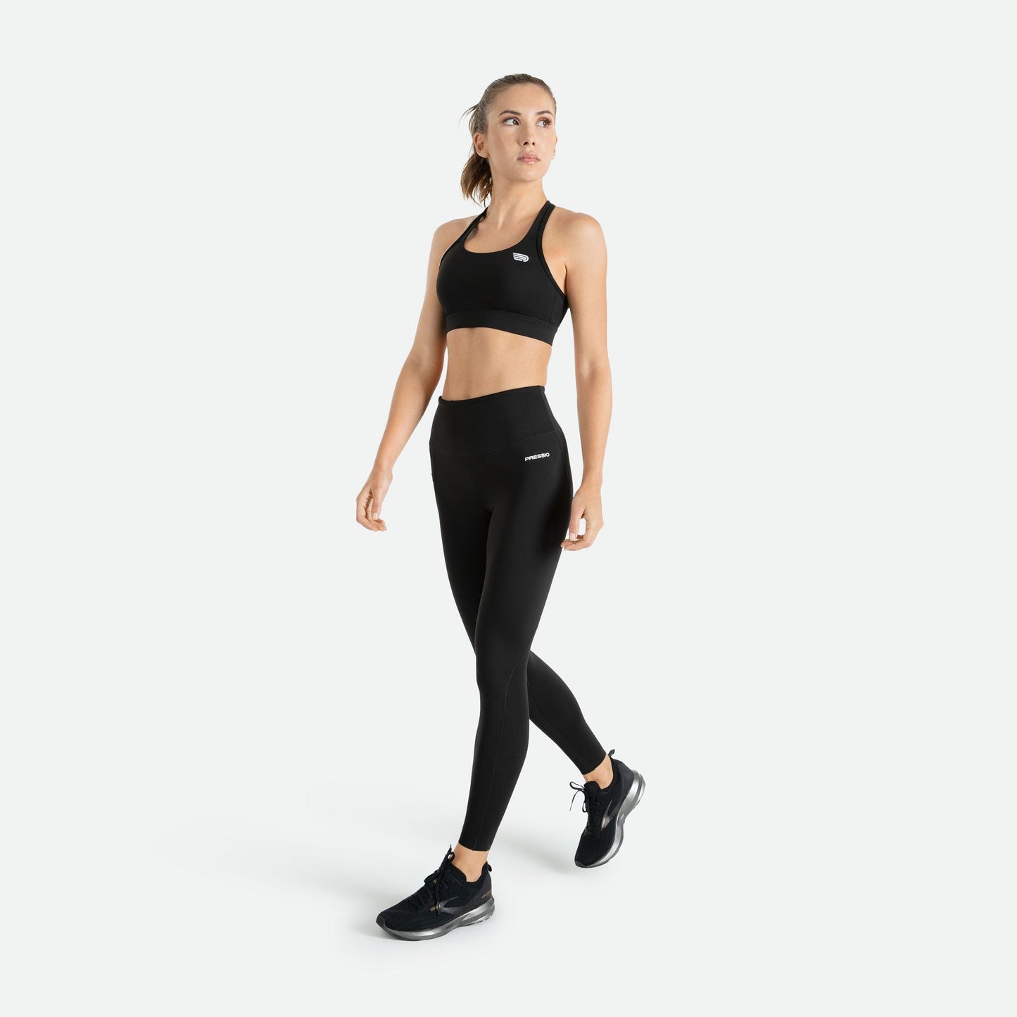 Quần Chạy Bộ Nữ Pressio Equilibrium Compression Tight High Rise - Đen (Black)