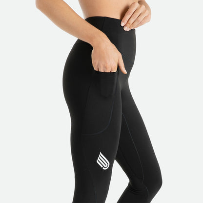 Quần Chạy Bộ Nữ Pressio Equilibrium Compression Tight High Rise - Đen (Black)